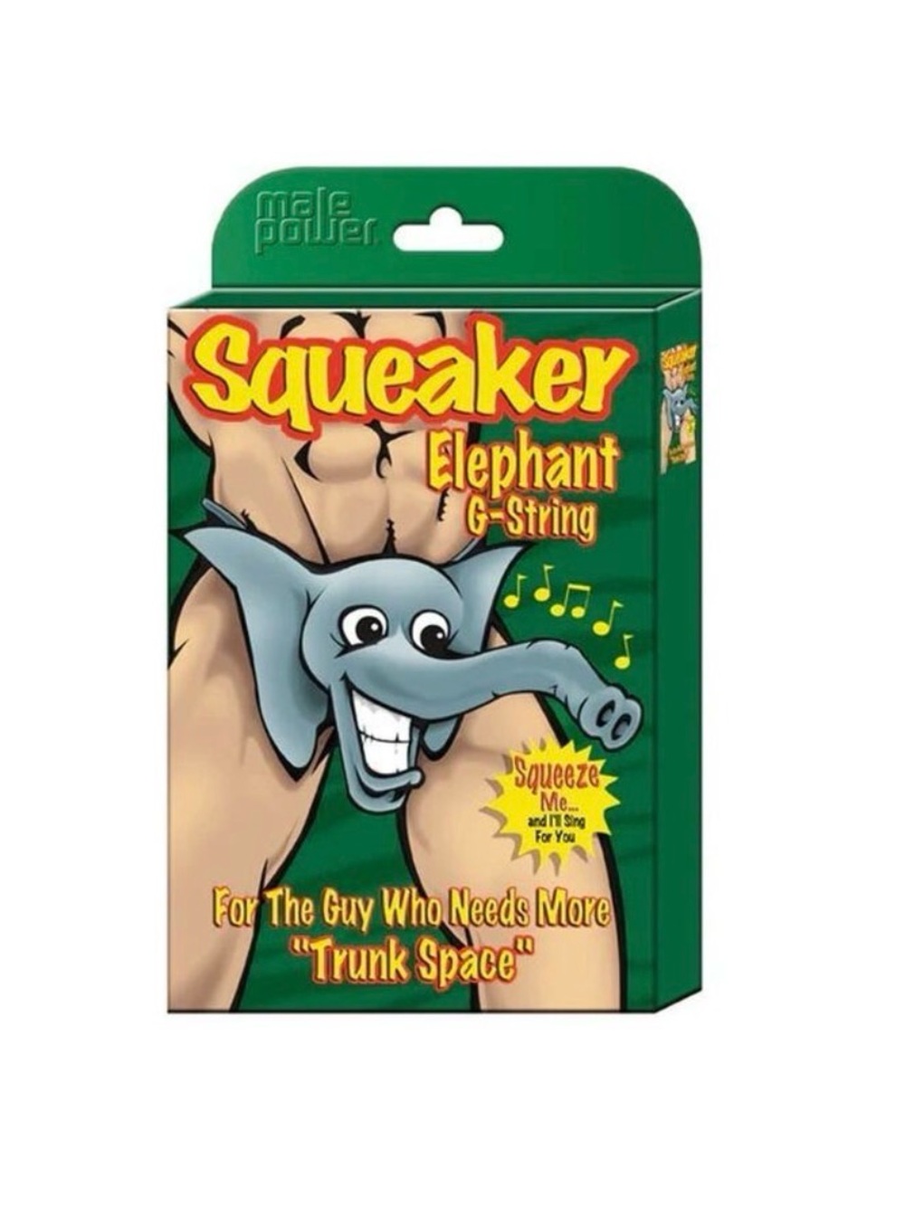 Male Power Elephant G-String Novelty Thong Squeaker Black One Size New